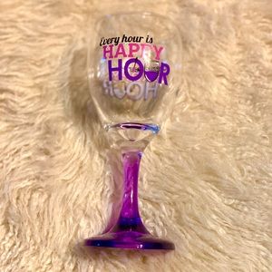“Happy Hour” wine glass